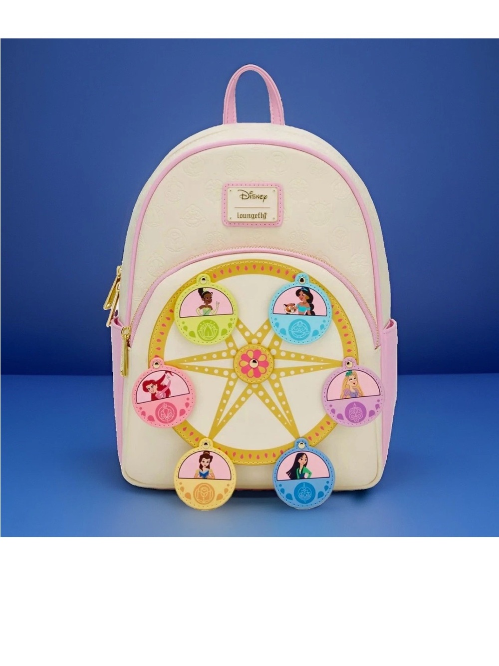 NEW w Tags Loungefly Disney Swinging Princess Rotating Ferris Wheel Backpack